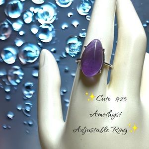 ✨Cute .925 Amethyst Adjustable Ring✨